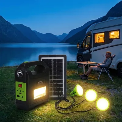 Автономна сонячна станція освітлення Solar Power Light System DT-9026 з панеллю та 3 LED лампами