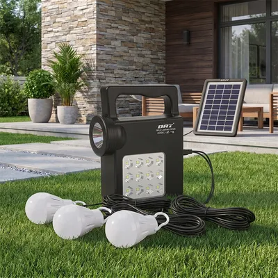 Портативна сонячна система Solar Power Light System AT-158 20 Вт 4000 мА·год з панеллю та лампами