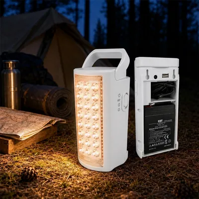 Переносний світлодіодний ліхтар ALMINA 220V на 24 LED з акумулятором і функцією PowerBank