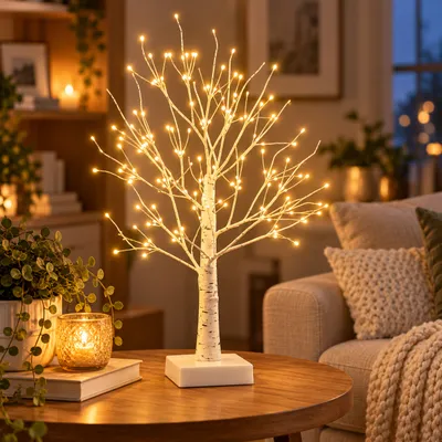 Декоративний LED світильник дерево Береза Olive Tree Atmosphere Light 60 см, 32 світлодіоди, тепле світло, нічник (ARSH/MA721)