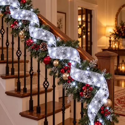 Світлодіодна гірлянда-стрічка на ялинку Christmas Decoration 5 м 50 LED, Білий, на батарейках (ARSH/MA419)