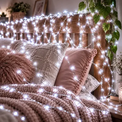 Світлодіодна гірлянда нитка для декору 50 LED, гнучкий дріт, Роса 5 м, батарейки + USB (ARSH/A28)