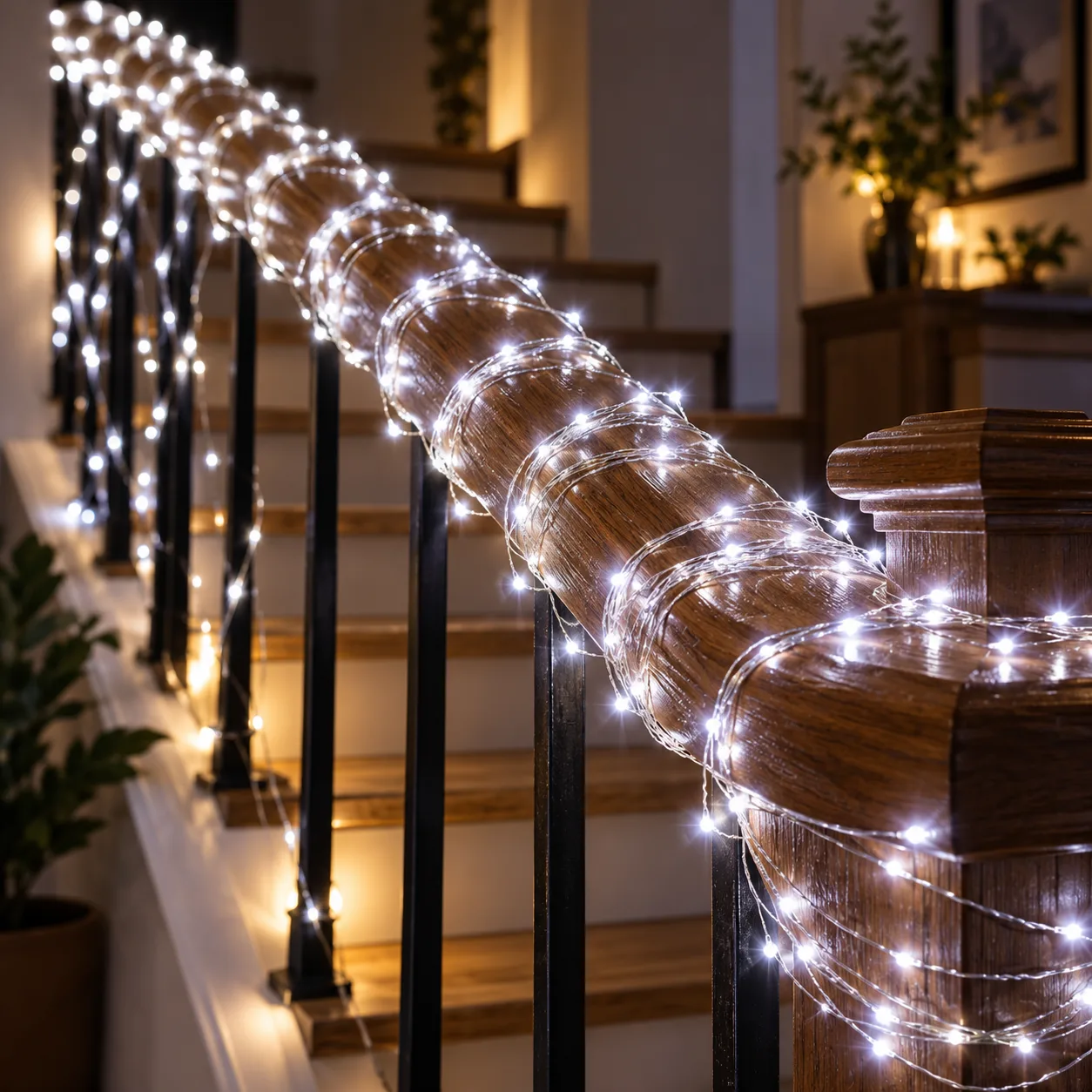 Світлодіодна гірлянда нитка для декору 100 LED, гнучкий дріт, Роса 10 м, батарейки + USB Білий (ARSH/A29)